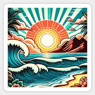 Hawaiian Sunset Sticker